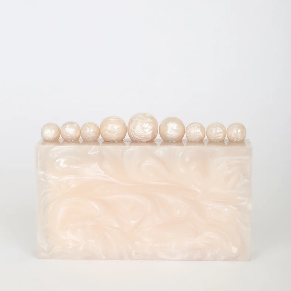 Cream Marble “On The List” Acrylic Box Clutch Purse 🌿 - Picture 9 of 10